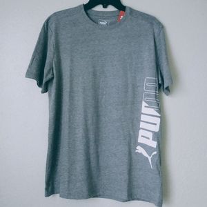 Grey & white Puma logo T-shirt medium NWT
